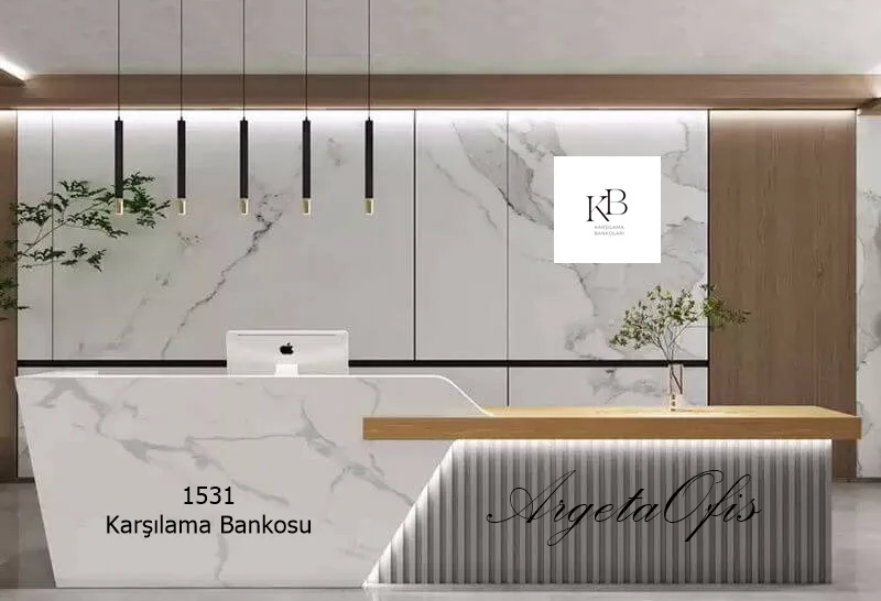 1531 Karşılama Bankoları - Endüstriyel Tarzda Demir ve Meşe 1531 Karşılama Bankoları